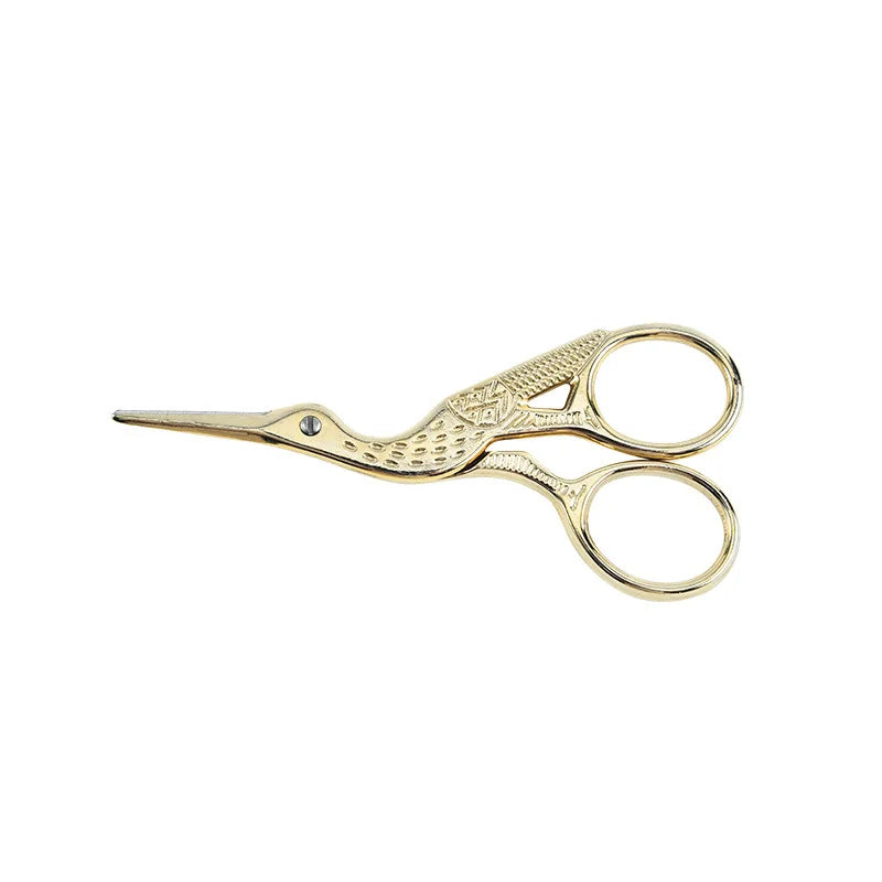 Retro Stainless Steel Tailor Scissors – Crane-Shaped Small Embroidery & Cross-Stitch Scissors for DIY Crafts and Home Use