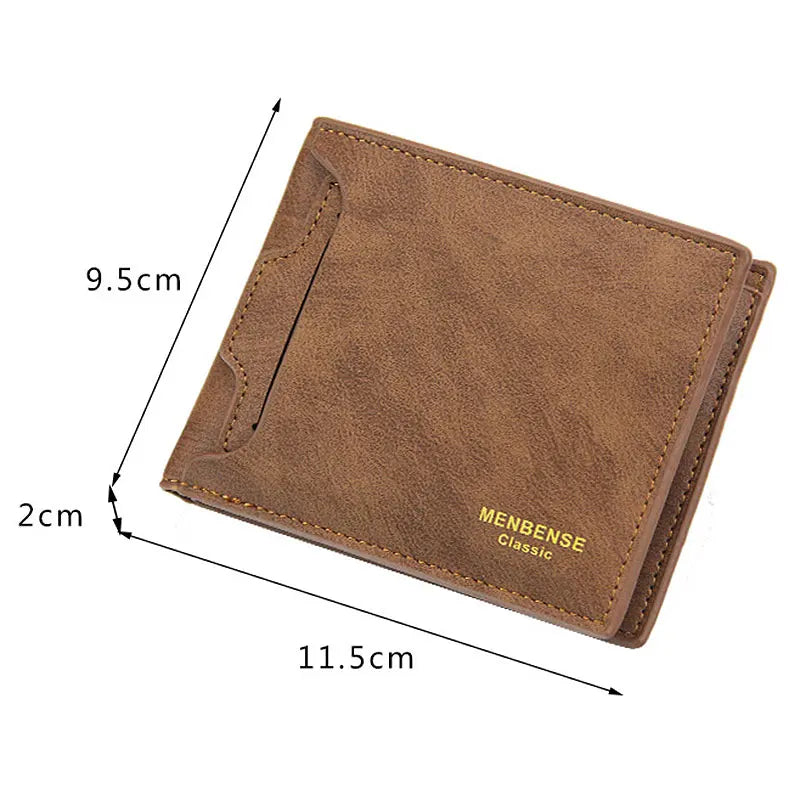 New Short Men Wallets High Quality Card Holder Casual  Male Purses Small Card Bag Photo Holder Men's Removable Card Slot