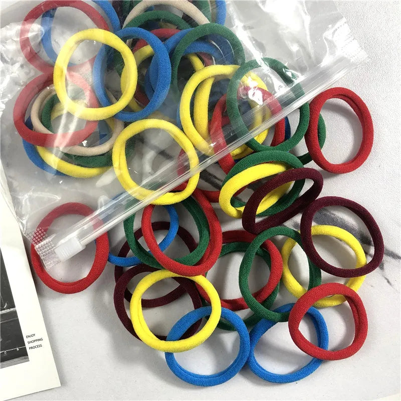 20/50pcs Hair Bands for Women & Girls – Basic 4cm Elastic Hair Ties for Ponytails