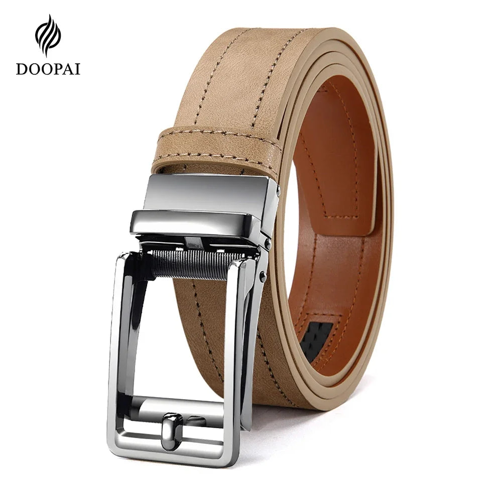 Men’s Leather Belt with Automatic Buckle – High-Quality Girdle Strap for Men & Women, Perfect Gift, Adjustable 115–125cm