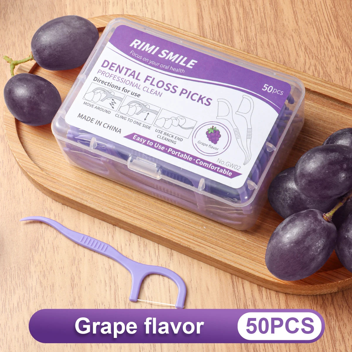 Hot Seller – 50PCS/Box – Fruit-Flavored Dental Floss Picks