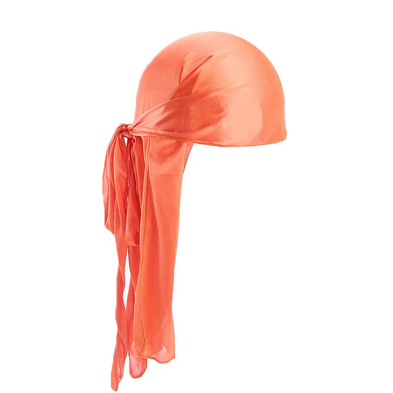 Unisex Satin Long-Tail Durag – Silky Turban, Pirate Hat & Headwrap for Men & Women