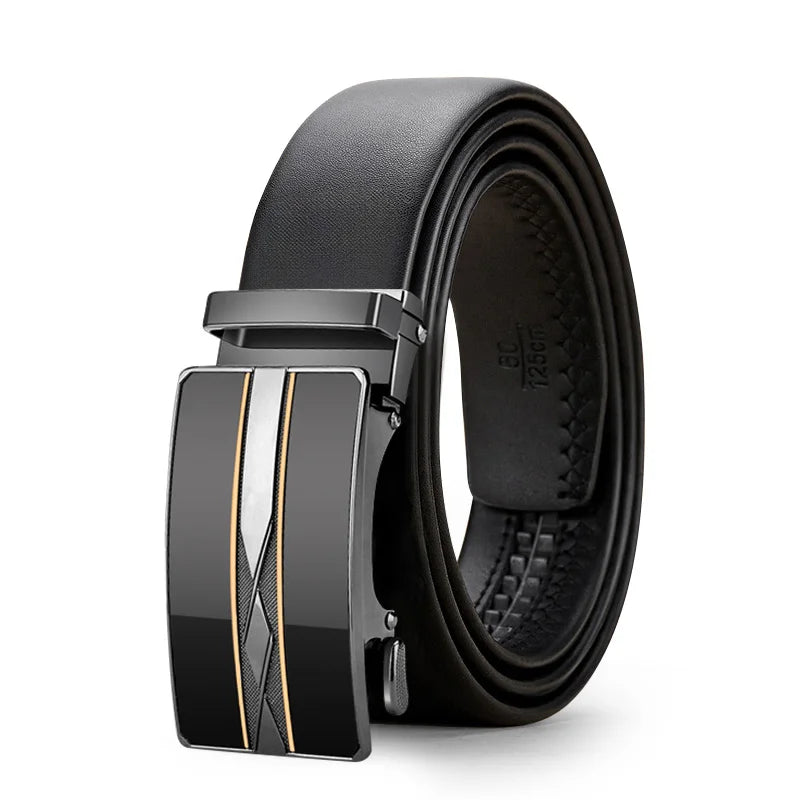 OYIFAN belt for men Business Men Genuine Leather Luxury Cowhide Men Belts Girdle Man Automatic belts Ratchet belt