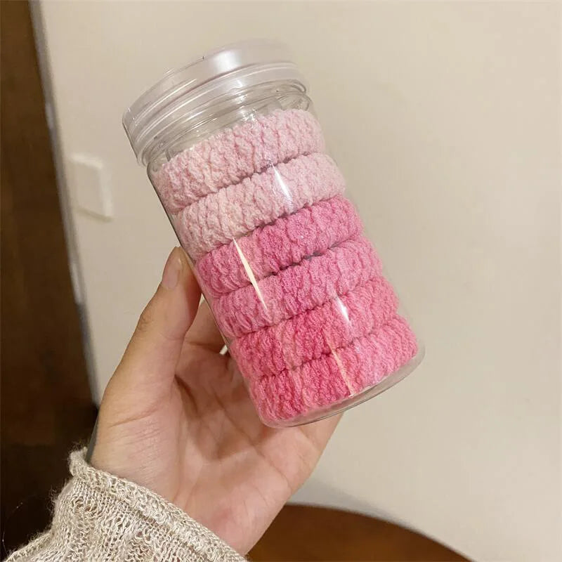 High-Elastic Durable Hair Ties – Thick Knit Seamless Scrunchies in Assorted Colors