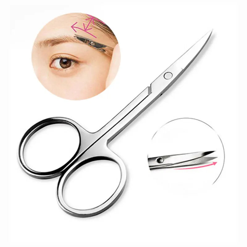 Stainless Steel Eyebrow Scissors Nose Hair Trimmer Manicure Facial Tool Makeup Beauty Essential
