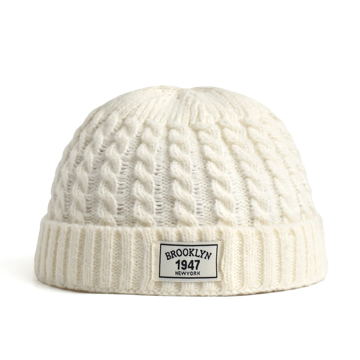 BROOKLYN Knitted Beanie – Warm Wool Hat for Men & Women, Simple Solid Skullies, Autumn & Winter Fashion Cap