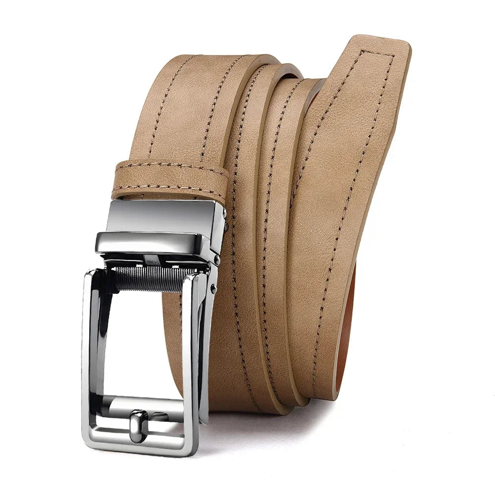 Men’s Leather Belt with Automatic Buckle – High-Quality Girdle Strap for Men & Women, Perfect Gift, Adjustable 115–125cm