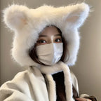Women’s Winter Ear Plush Hat | Warm Fur Streetwear Cap for Outdoors, Sweet Gift for Girls