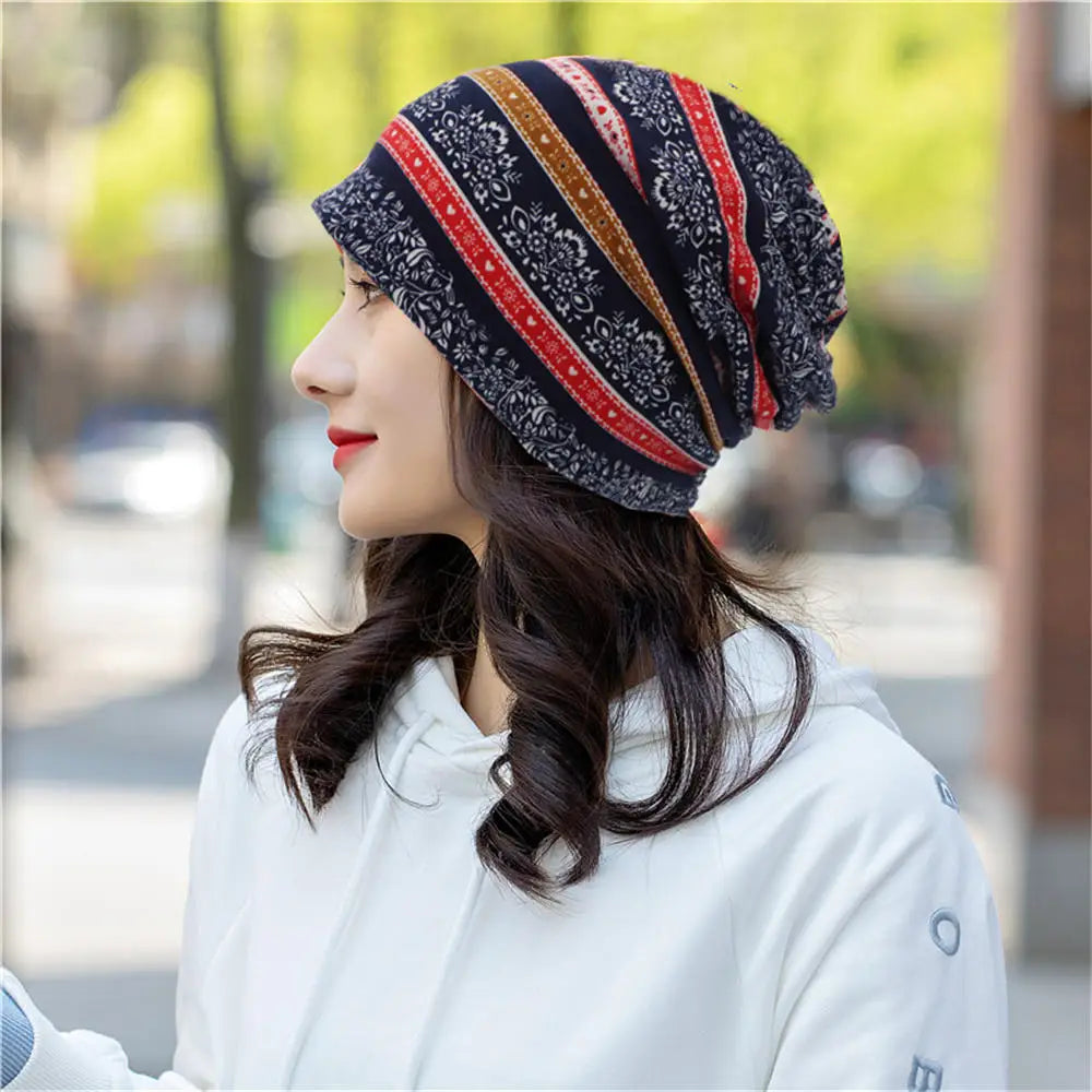Women’s Spring Beanie Hat – 2-Way Wear, High-Quality Knit, Festival Gift