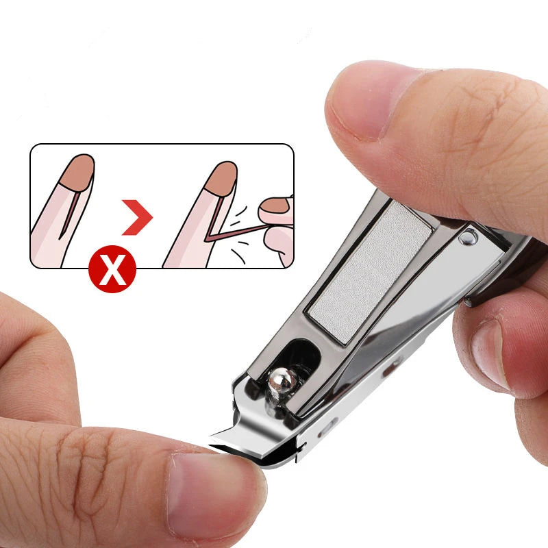 Nail Clippers Stainless Steel Sharpest Nail Cutter Duty Curved Edge for Adult Men Women Swing Out Nail Cleaner/File