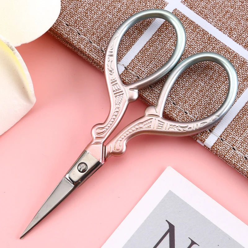 Retro Stainless Steel Tailor Scissors – Crane-Shaped Small Embroidery & Cross-Stitch Scissors for DIY Crafts and Home Use