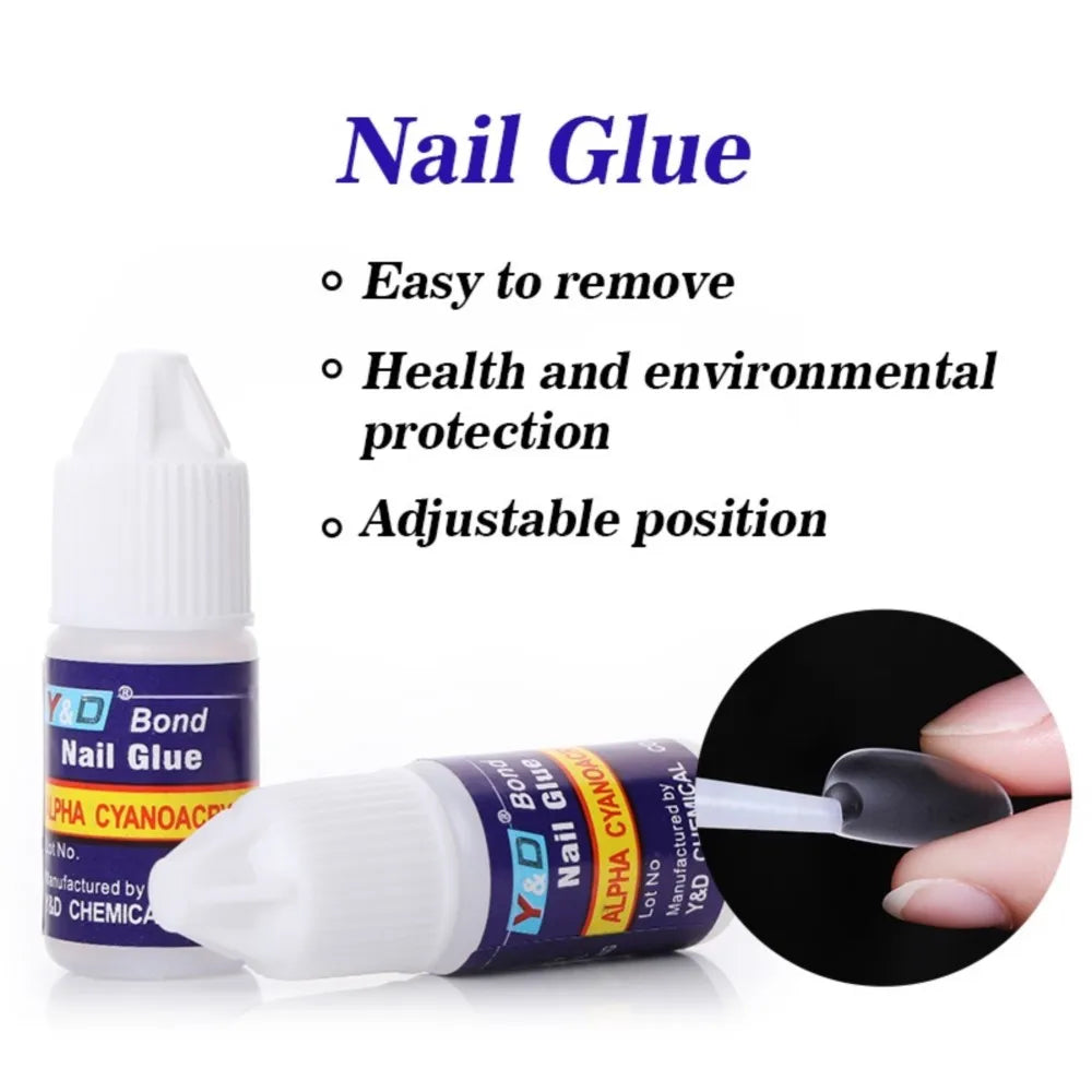 Fast-Drying Nail Glue – Strong Adhesive for False Nail Tips, Acrylic Art, Rhinestones & Gel Nails