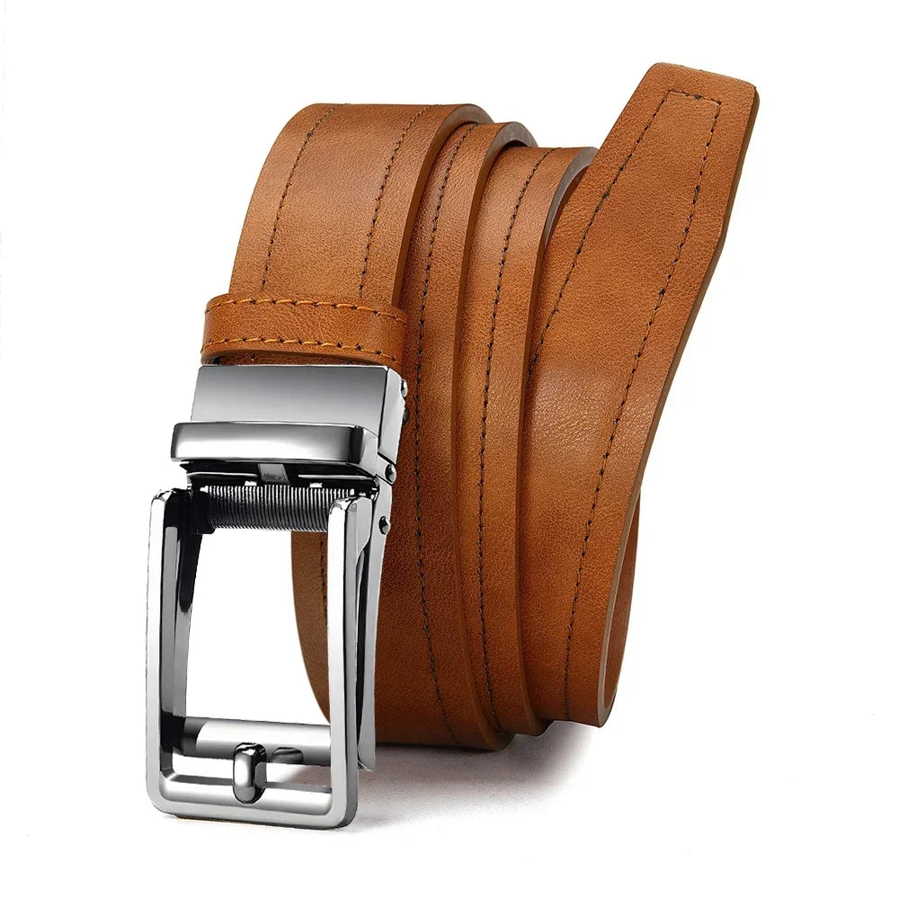 Men’s Leather Belt with Automatic Buckle – High-Quality Girdle Strap for Men & Women, Perfect Gift, Adjustable 115–125cm
