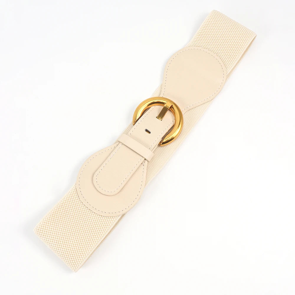 Women Belts PU Leather Corset Belt Female Metal Buckle Belts for Ladies Leisure Dress Jeans Wide Waistband