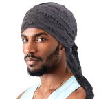 Ripped Long-Tail Pirate Hat for Men & Women – Elastic Hip-Hop Durag Headwrap