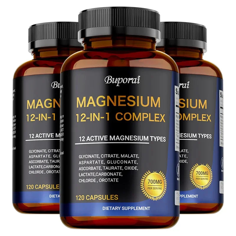 Magnesium Complex Capsules - Helps Relax, Strengthens Muscles, Bone, Heart Health, Improve Sleep, Stress & Anxiety Relief