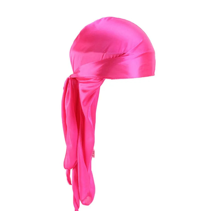 Unisex Satin Long-Tail Durag – Silky Turban, Pirate Hat & Headwrap for Men & Women