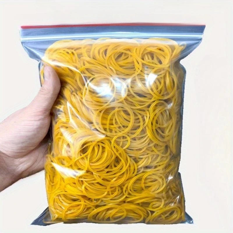 Solid Color Elastic Rubber Bands – 100pcs Durable Multi-Purpose Bands for Office, School & Home Organization