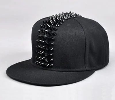 Hip Hop Street Dance Flat Brim Cap – Five-Row Plastic Rivets Bboy Baseball Hat for Men