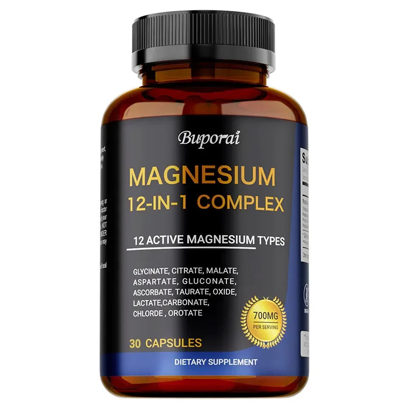 Magnesium Complex Capsules - Helps Relax, Strengthens Muscles, Bone, Heart Health, Improve Sleep, Stress & Anxiety Relief