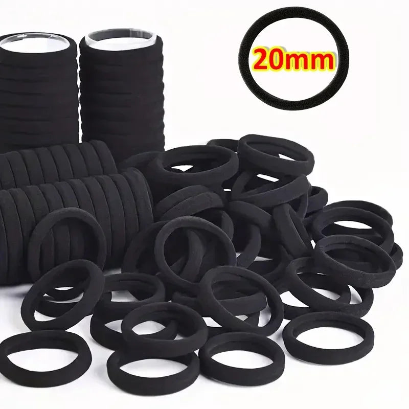 High-Elastic Black Hair Bands for Women and Girls – Simple Ponytail Holders
