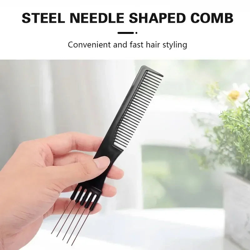 10pcs Professional Black Hairdressing Comb Set – Versatile Styling, Barber, Tail, and Training Combs for Salon and Stylist Use