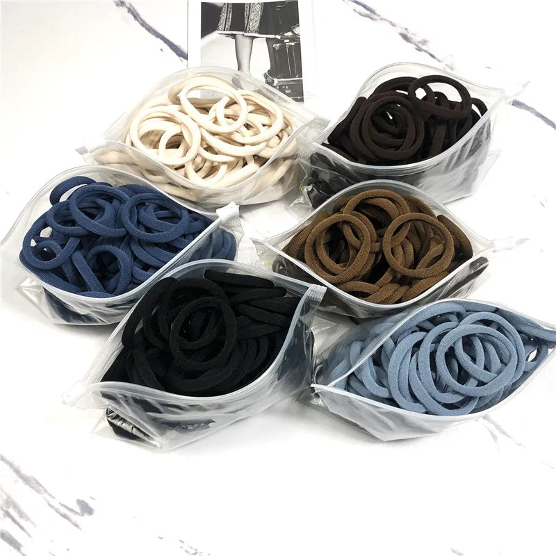 20/50pcs Hair Bands for Women & Girls – Basic 4cm Elastic Hair Ties for Ponytails