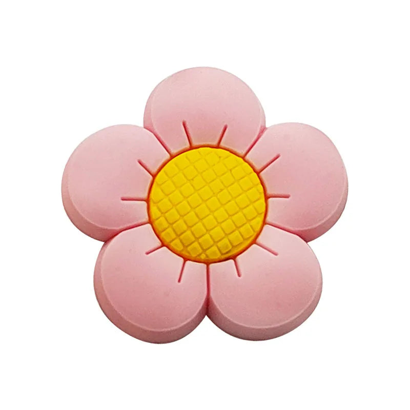 Cute Colorful Flower Shoe Charms for Crocs – PVC Clog Accessories & Wristband Decorations