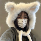 Women’s Winter Ear Plush Hat | Warm Fur Streetwear Cap for Outdoors, Sweet Gift for Girls