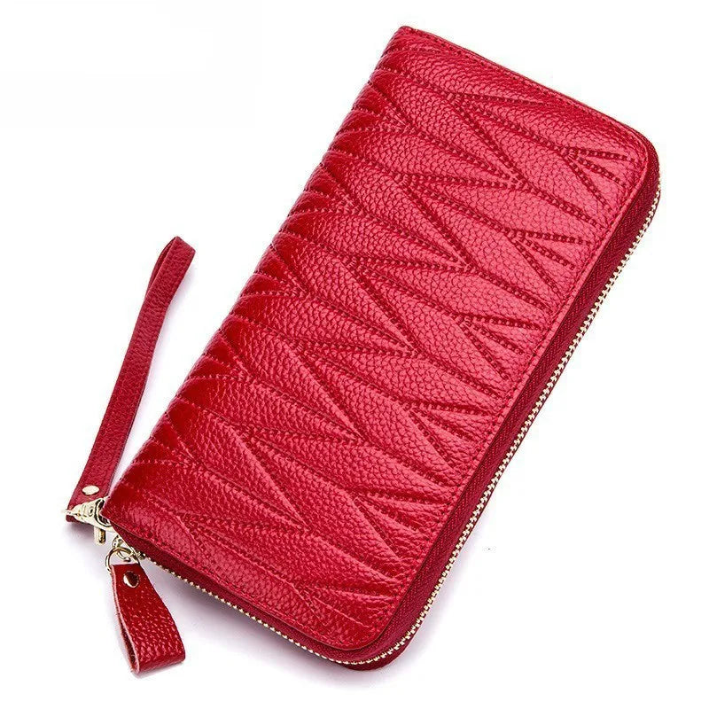 Women’s Genuine Leather Wallet with Coin Purse – Long Clutch Card Holder