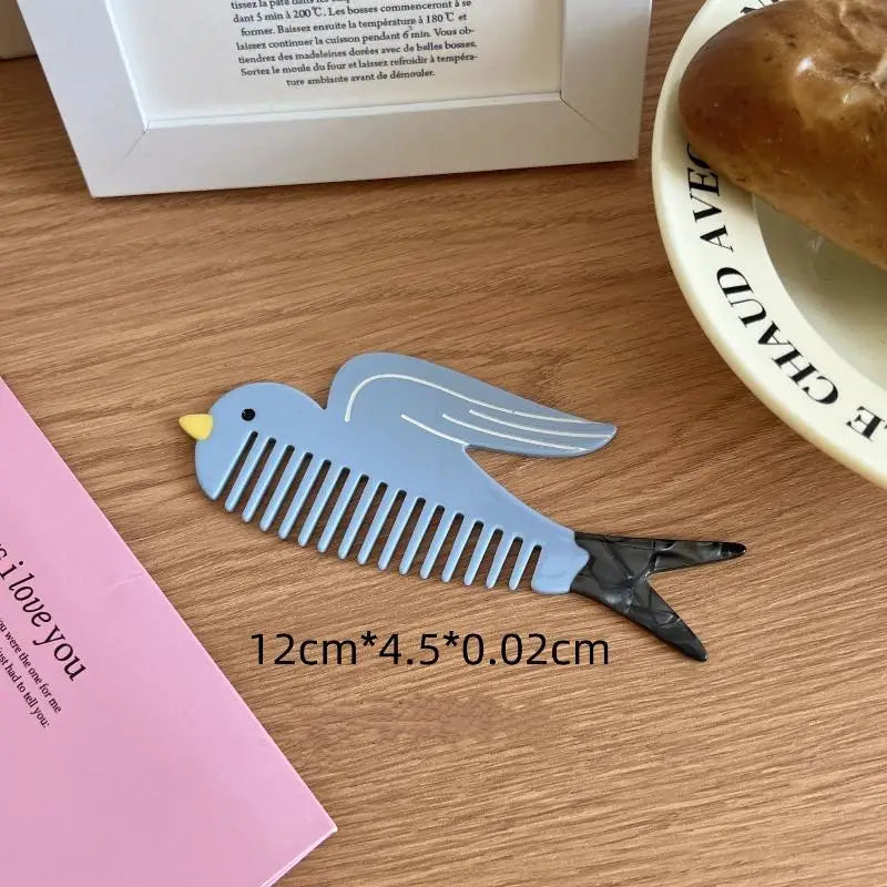 Creative Cartoon Anti-Static Acetate Hair Comb – Cute and Lovely Hairdressing Accessory for Hair Care and Scalp Massage