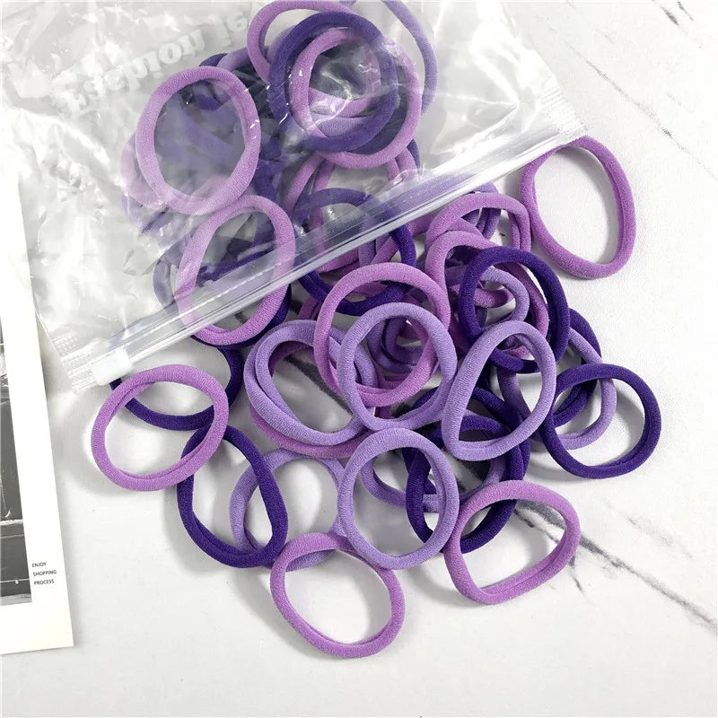 20/50pcs Hair Bands for Women & Girls – Basic 4cm Elastic Hair Ties for Ponytails