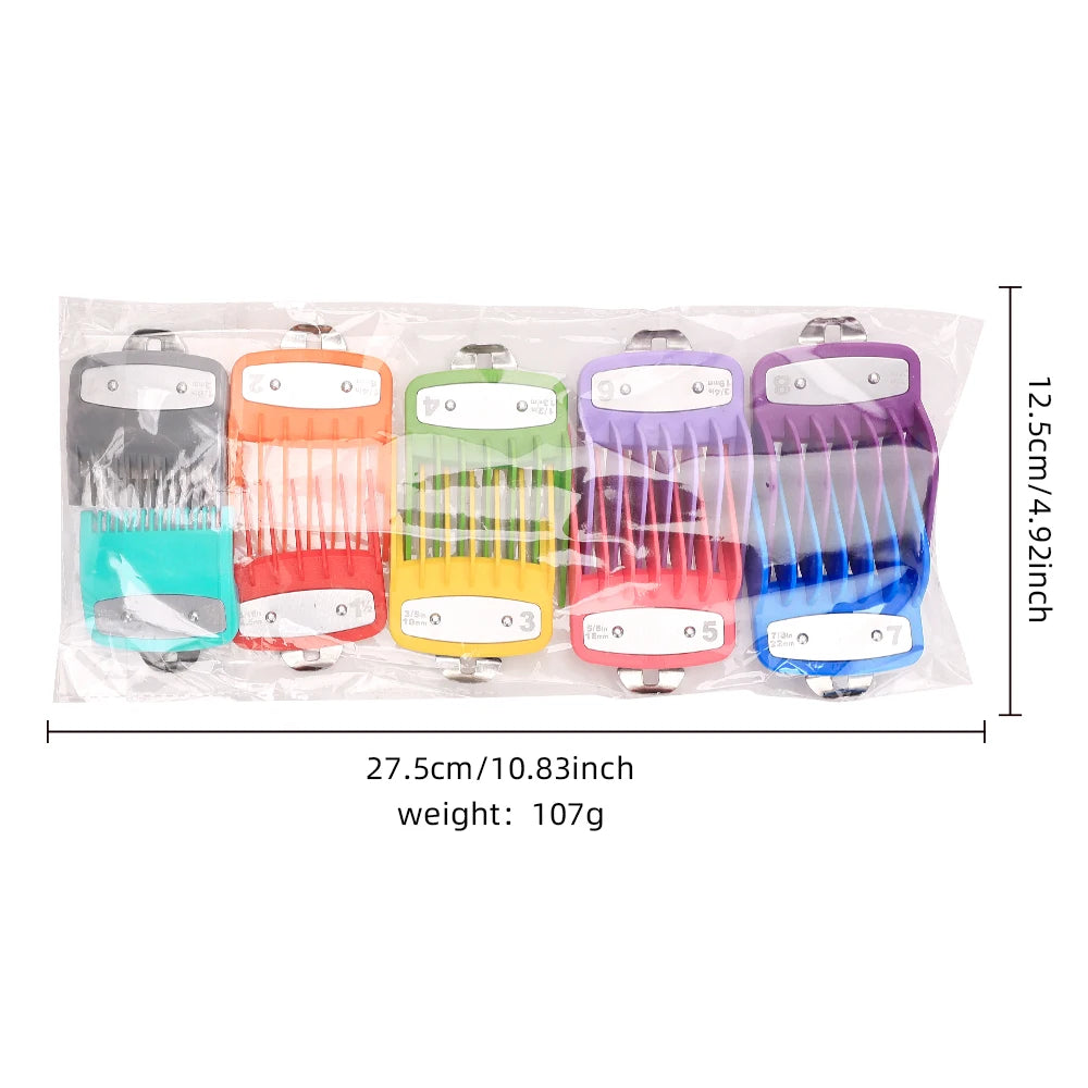 Professional 10-Piece Hair Clipper Guard and Cutting Guide Comb Set for Barber Shops – Precision Styling Tools for Electric Clippers