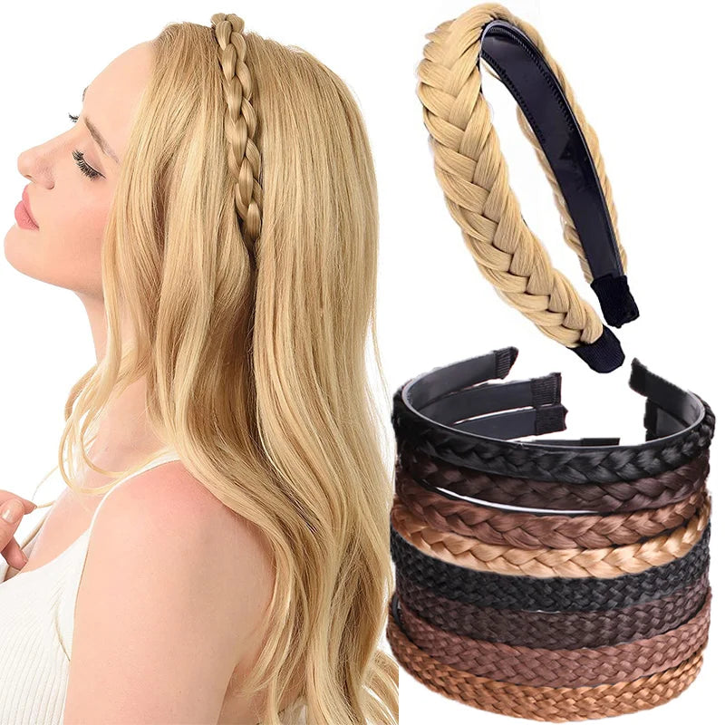 Retro Non-Slip Hair Bands for Women and Girls – Fishbone Twist Headband for Braids