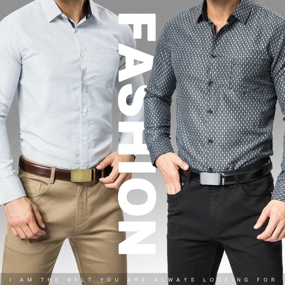 Automatic Buckle Men Belts Luxury Brand Belts For Men Leather Strap Casual Business For Men's Gifts Easy Style