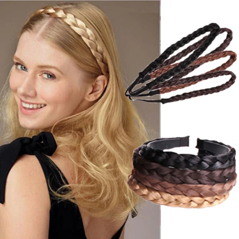 Retro Non-Slip Hair Bands for Women and Girls – Fishbone Twist Headband for Braids