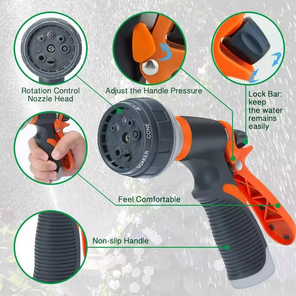 High-Pressure Garden Spray Gun Set – Home Irrigation, Watering & Car Wash Sprinkler
