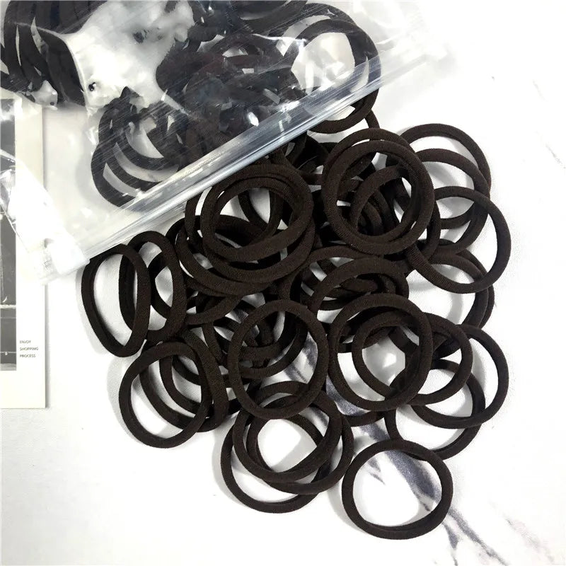 20/50pcs Hair Bands for Women & Girls – Basic 4cm Elastic Hair Ties for Ponytails