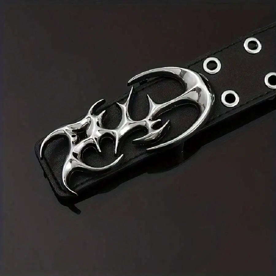 Men’s Genuine Leather Belt with Retro Metal Rivets – Fashionable and Versatile for Jeans