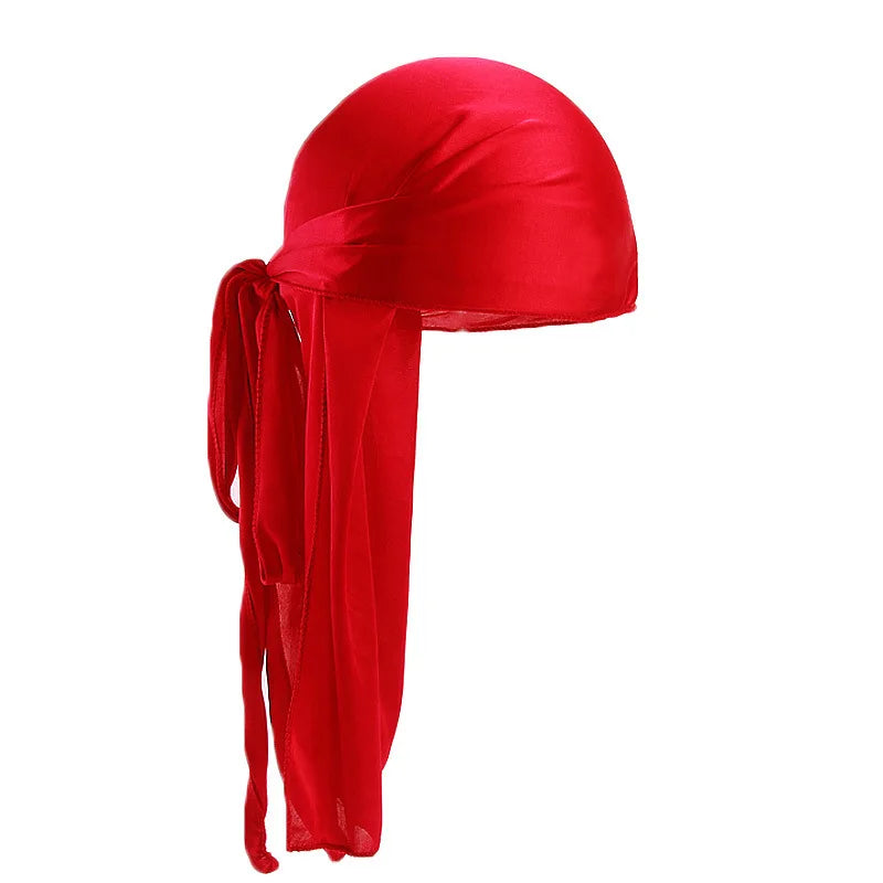 Unisex Satin Long-Tail Durag – Silky Turban, Pirate Hat & Headwrap for Men & Women