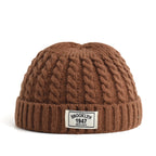 BROOKLYN Knitted Beanie – Warm Wool Hat for Men & Women, Simple Solid Skullies, Autumn & Winter Fashion Cap