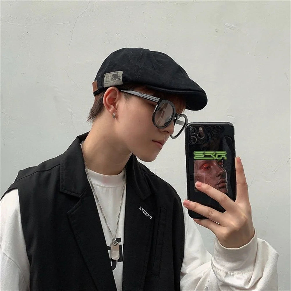 Retro Newsboy Cap – Classic British-Style Ivy & Beret Hat for Men and Women