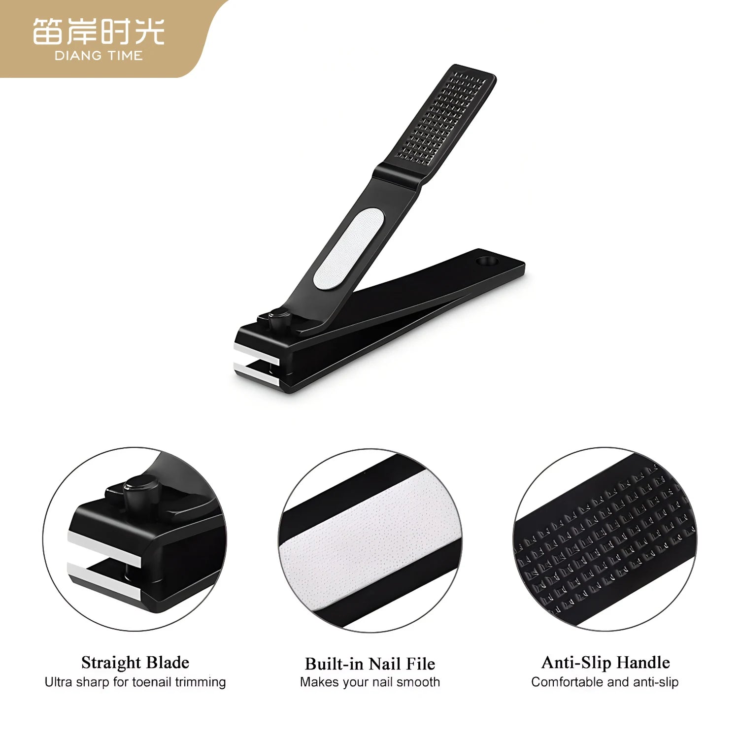 2-Pack Black & Silver Nail Clippers – Sharp, Non-Slip Stainless Steel Trimmers for Easy Manicure