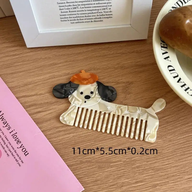 Creative Cartoon Anti-Static Acetate Hair Comb – Cute and Lovely Hairdressing Accessory for Hair Care and Scalp Massage