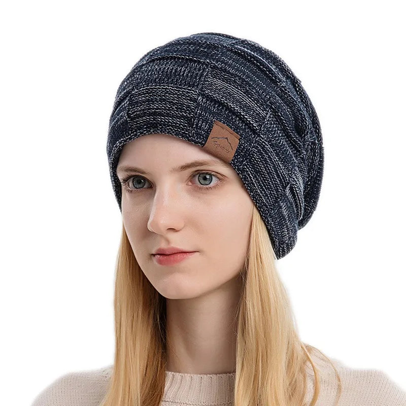 Women’s Winter Hot Sale Hat – Fashionable Slouchy Warm Multicolor Knitted Beanie, Trendy Design