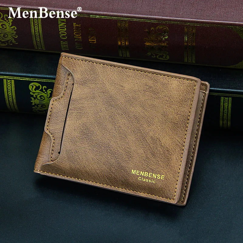 New Short Men Wallets High Quality Card Holder Casual  Male Purses Small Card Bag Photo Holder Men's Removable Card Slot