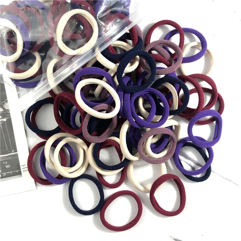 20/50pcs Hair Bands for Women & Girls – Basic 4cm Elastic Hair Ties for Ponytails