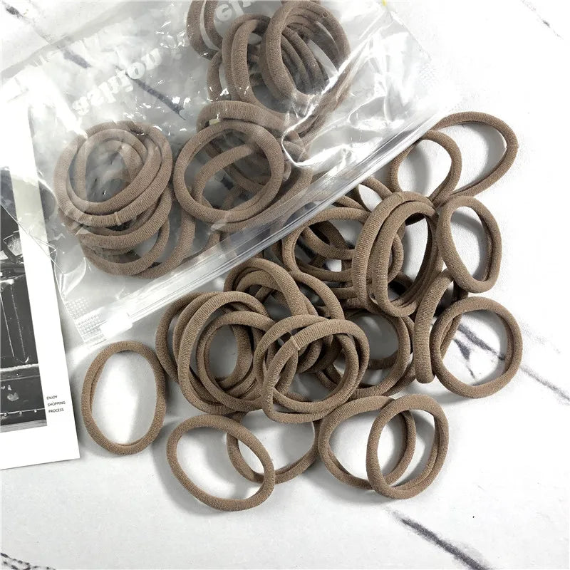 20/50pcs Hair Bands for Women & Girls – Basic 4cm Elastic Hair Ties for Ponytails