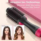 4-in-1 Women’s Hair Dryer Brush – Hot Air Styler with Straightener, Curler & Scalp Massager, Rapid Heat One-Step Volumizer
