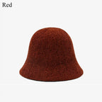 Thick Knitted Bucket Hat for Women – Warm Fisherman Beanie, Cold-Proof Casual Panama Cap for Fall & Winter”